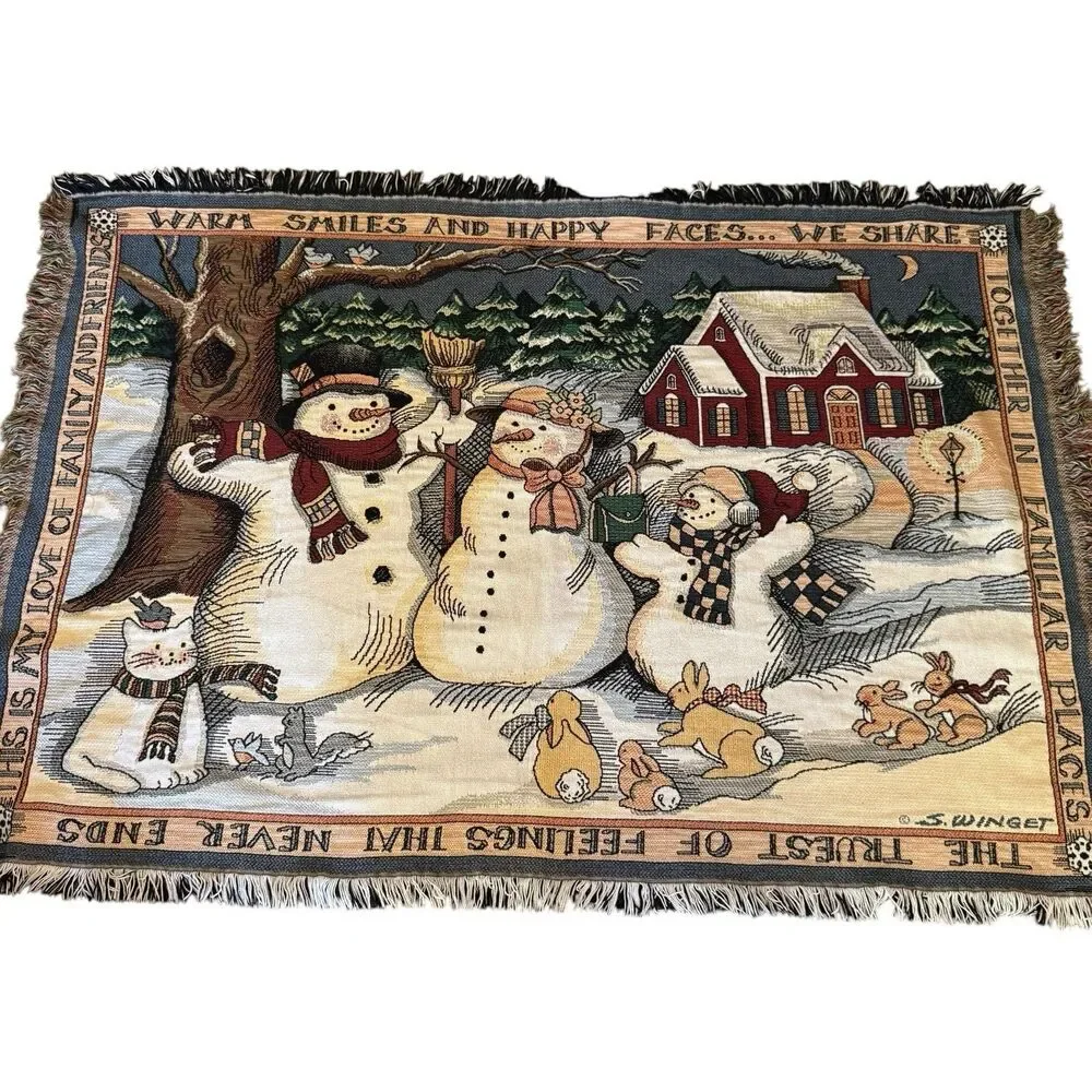 Goodwin Weavers Tapestry Throw 45”X68”‎ Warm Smiles By S. Winget Winter Family